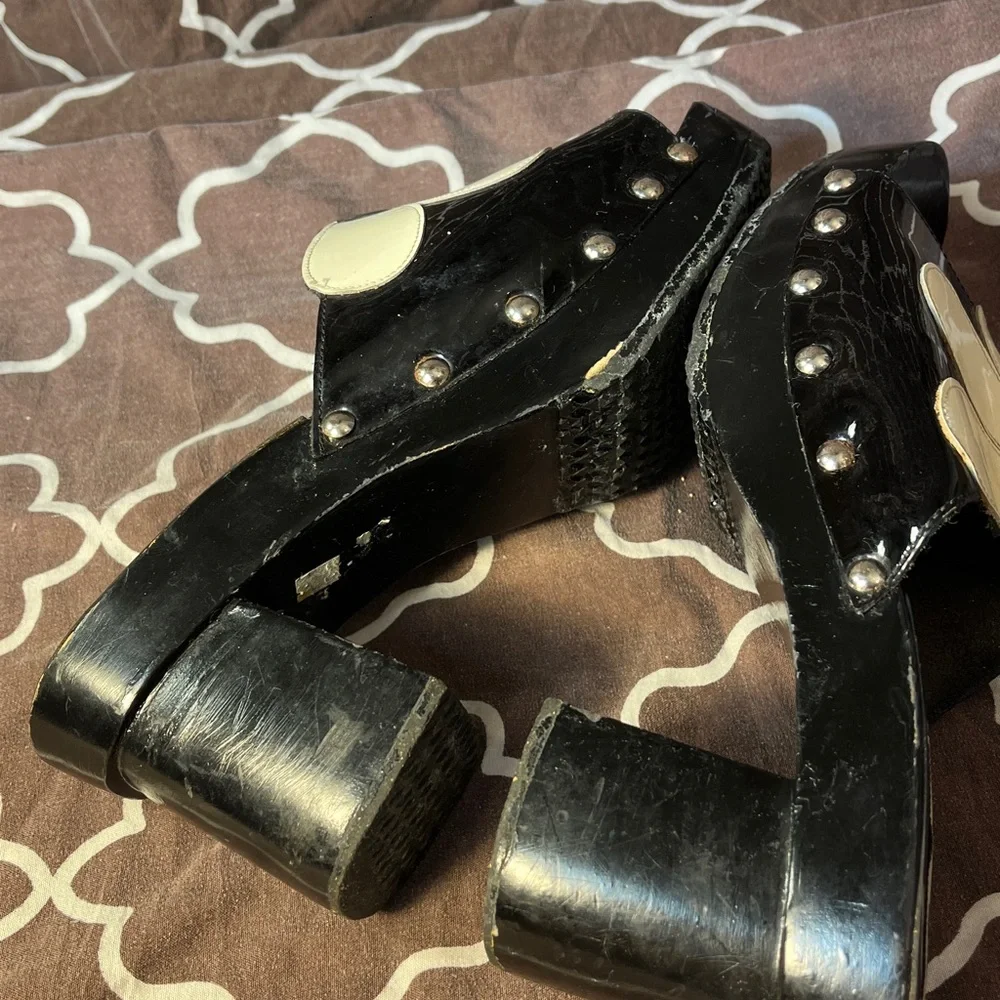 Via Pavia  Wood Heel Clogs
